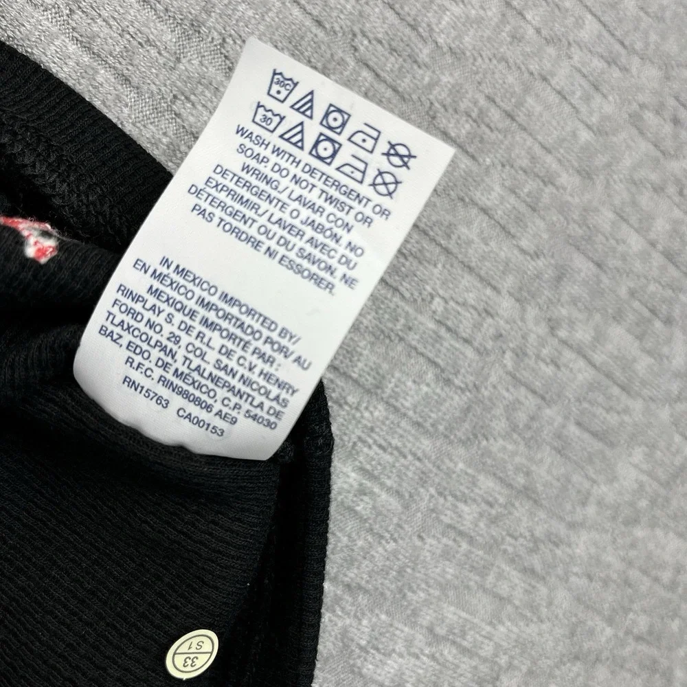 Polo Ralph Lauren Men's (L) waffle knit thermal‎ long sleeve polo black shirt